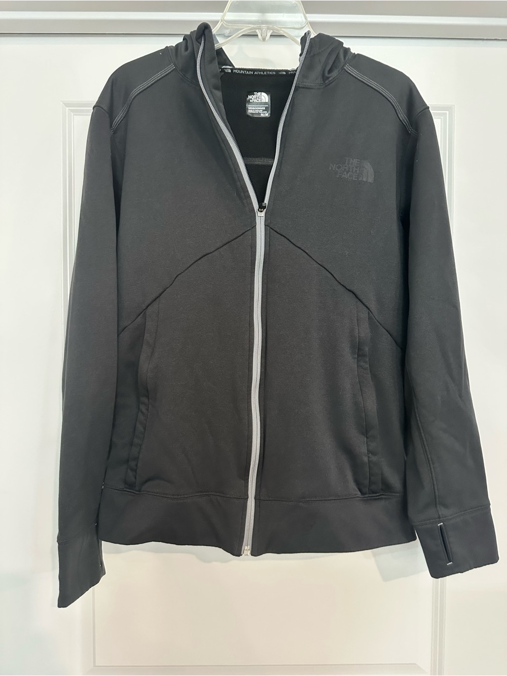The North Face Black Full-Zip Hooded Jacket with Gray Trim